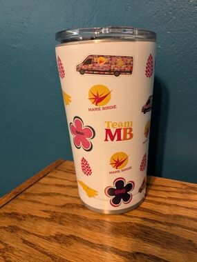 Marie Birdie Team MB White Travel Tumbler